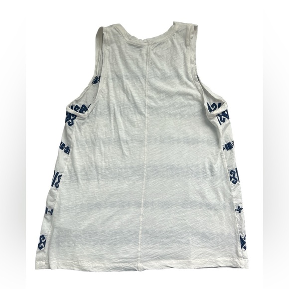 Madewell Ladies White Navy Print Embroidered Tank Top Size Small - Picture 2 of 4